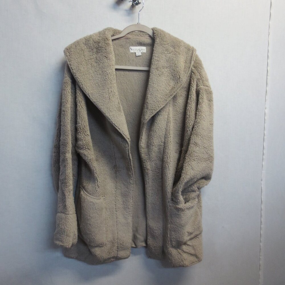 KOOLABURRA LADIES FLEECE CARDIGAN JACKET - TAN - LARGE